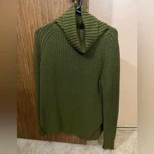 Oversized Warm Olive Green Sweater with slits on the side
